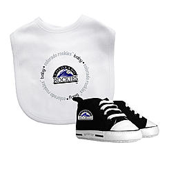 Baby Fanatic BFA-COR30002-IFS Colorado Rockies MLB Infant Bib & Shoe Gift Set
