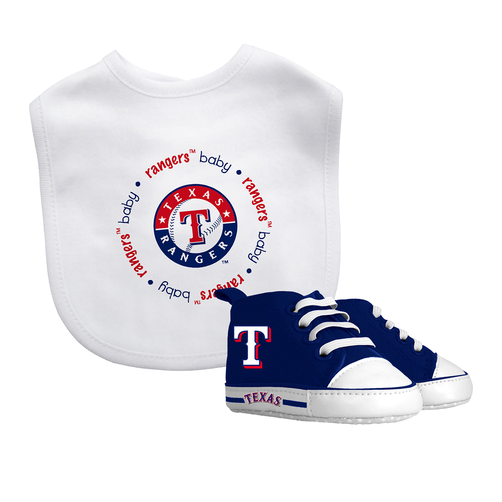 Baby Fanatic Texas Rangers MLB Bib and High Top Pre-walker Set