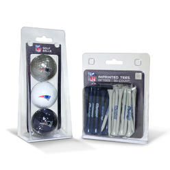 Team Golf 31799 New England Patriots 3 Ball Pack and 50 Tee Pack