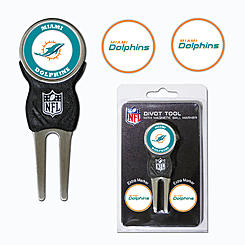 Team Golf Miami Dolphins Divot Tool With 3 Golf Ball Markers