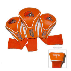 Team Golf 30794 Cleveland Browns 3 Pack Contour Fit Headcover