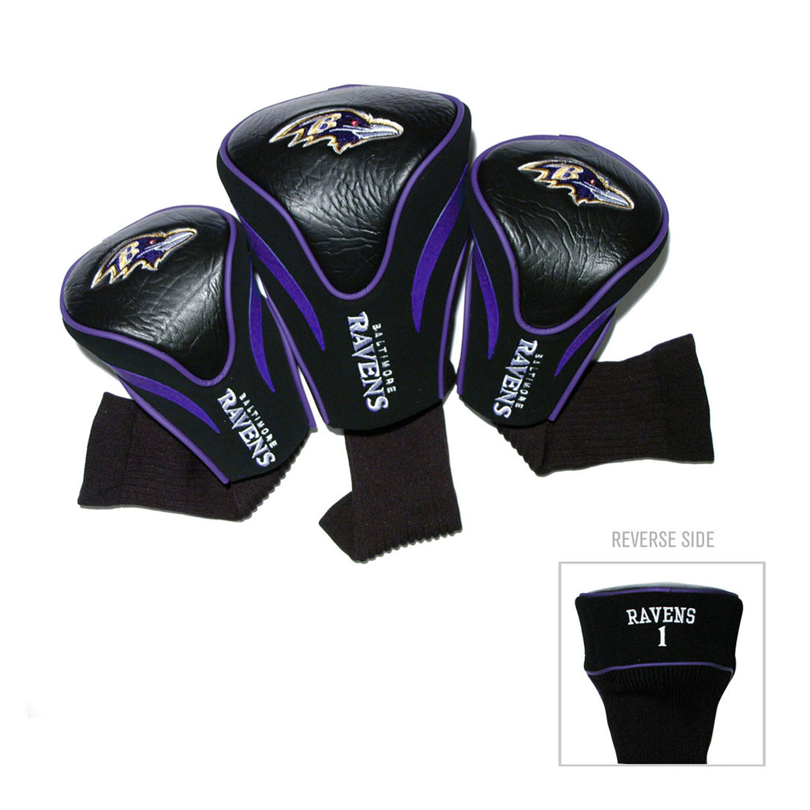 Team Golf Baltimore Ravens 3 Pack Countour Headcover