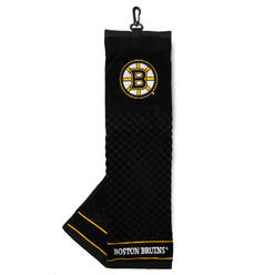 Team Golf unisex-adult NHL Boston Bruins Embroidered Golf Towel, Checkered Scrubber Design, Embroidered Logo,Black,8 Inches