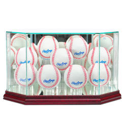 Perfect Cases 9BSB-C Octagon 9 Baseball Display Case- Cherry
