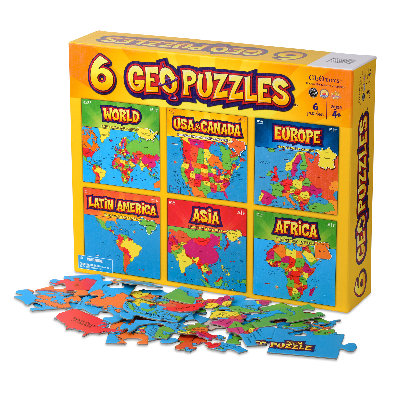 GEO TOYS 6 GeoPuzzles in One Box