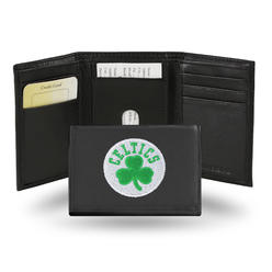 Rico 4" Black and Green NBA Boston Celtics Embroidered Trifold Wallet
