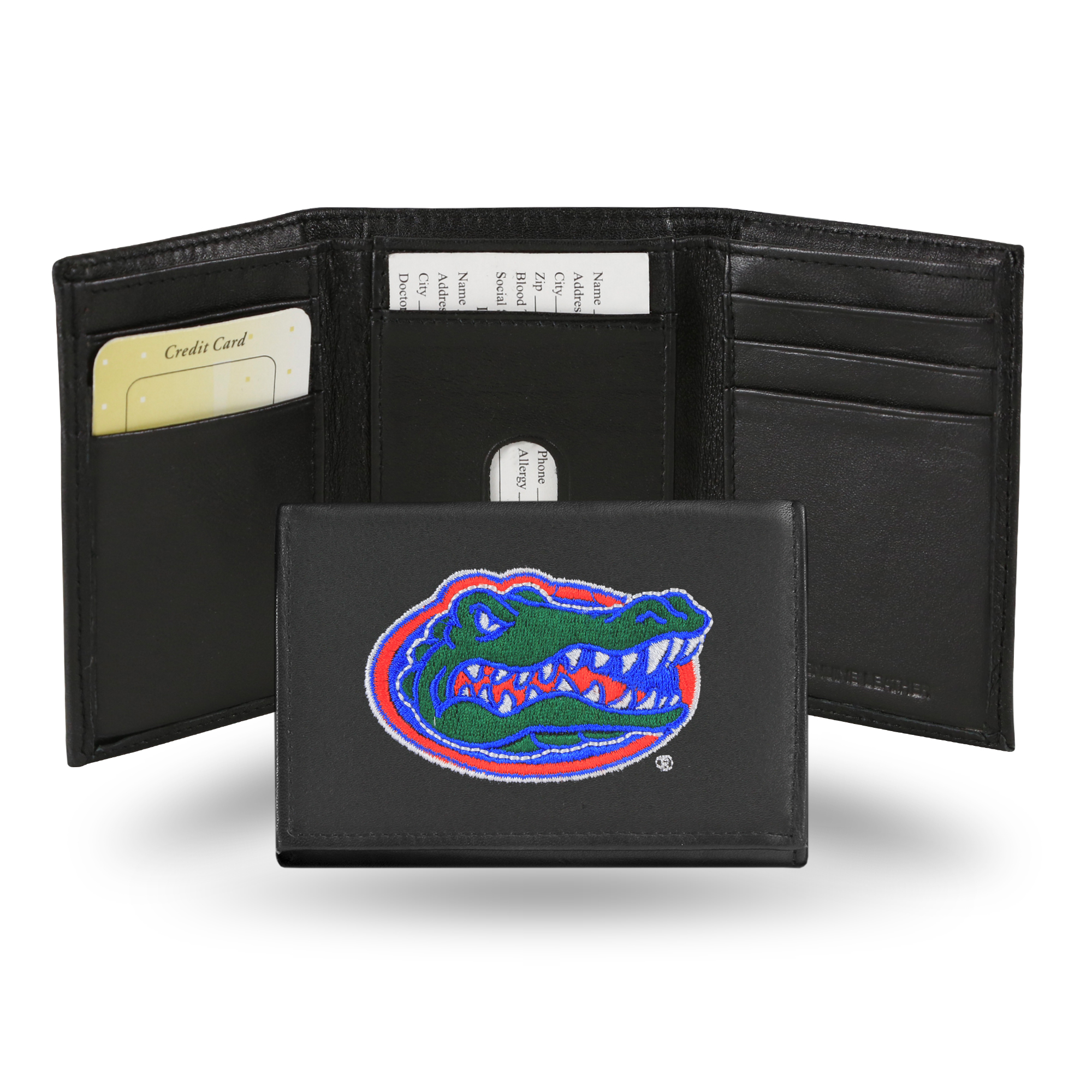Rico Florida Gators Men's Black Leather Tri-fold Wallet