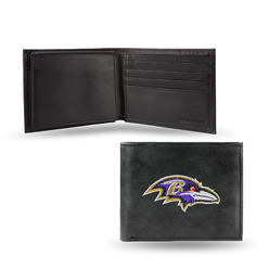 Rico 4" Black and Purple NFL Baltimore Ravens Embroidered Billfold Wallet