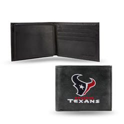 Rico 4" Black and Red NFL Houston Texans Embroidered Billfold Wallet