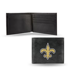 Rico 4" Black and Yellow NFL New Orleans Saints Embroidered Billfold Wallet