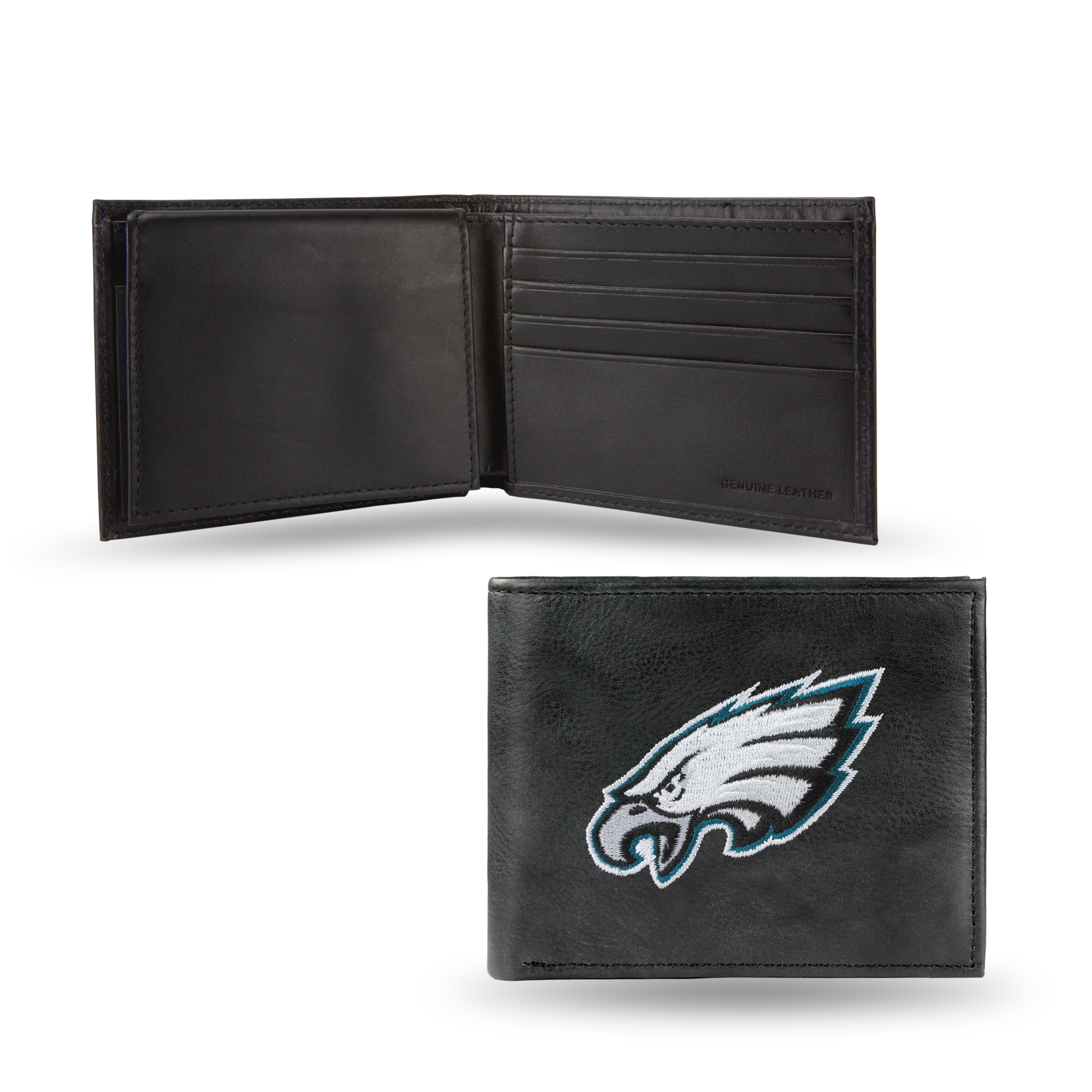 Rico Philadelphia Eagles Men's Black Leather Bi-fold Wallet