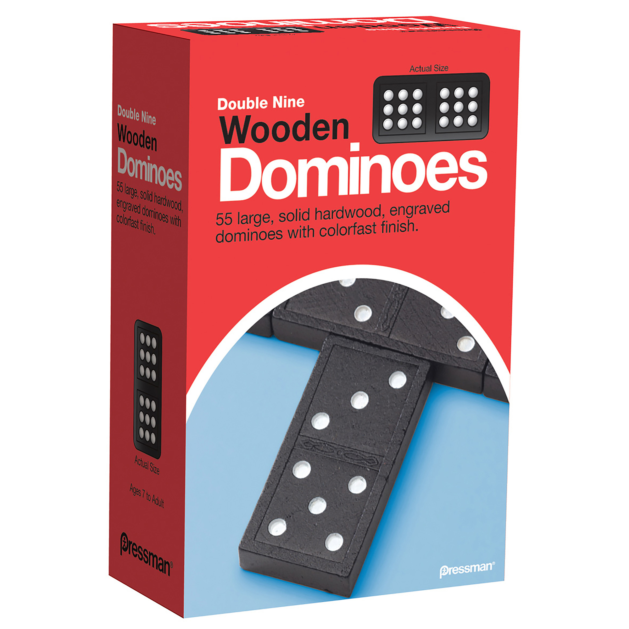Pressman Toy Double Nine Wooden Dominoes