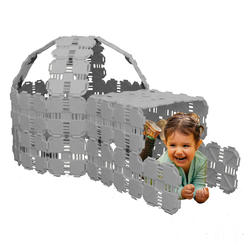 fort boards: fort building kit | jumbo blocks - kids building toys | 90 piece set: gray
