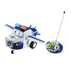 Super Wings - Remote Control Paul | RC Police Airplane Toys | Easy to Control | Blue and White Vehicle | Best Gift for 3 4 5 Yea