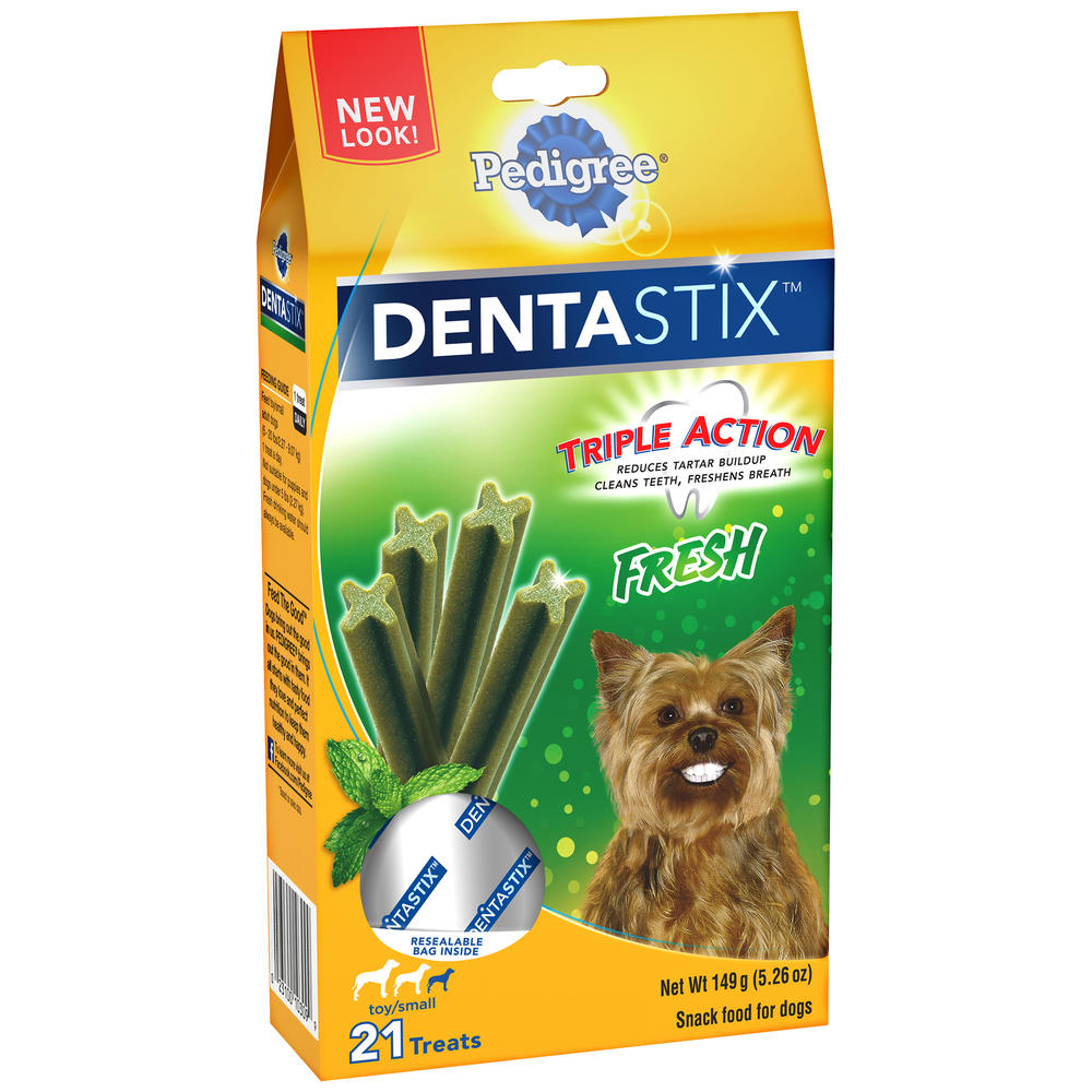 Pedigree DentaStix Snack Food for Dogs, Toy/Small, Fresh, 21 mini treats [5.26 oz (149 g)]