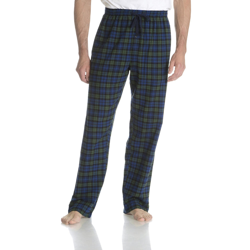 Hanes Men's Big & Tall 2PK Blue Plaid Flannel Pants - Online Exclusive