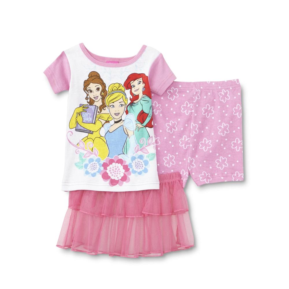 Disney Princess Infant & Toddler Girl's Pajama Top, Shorts & Tutu