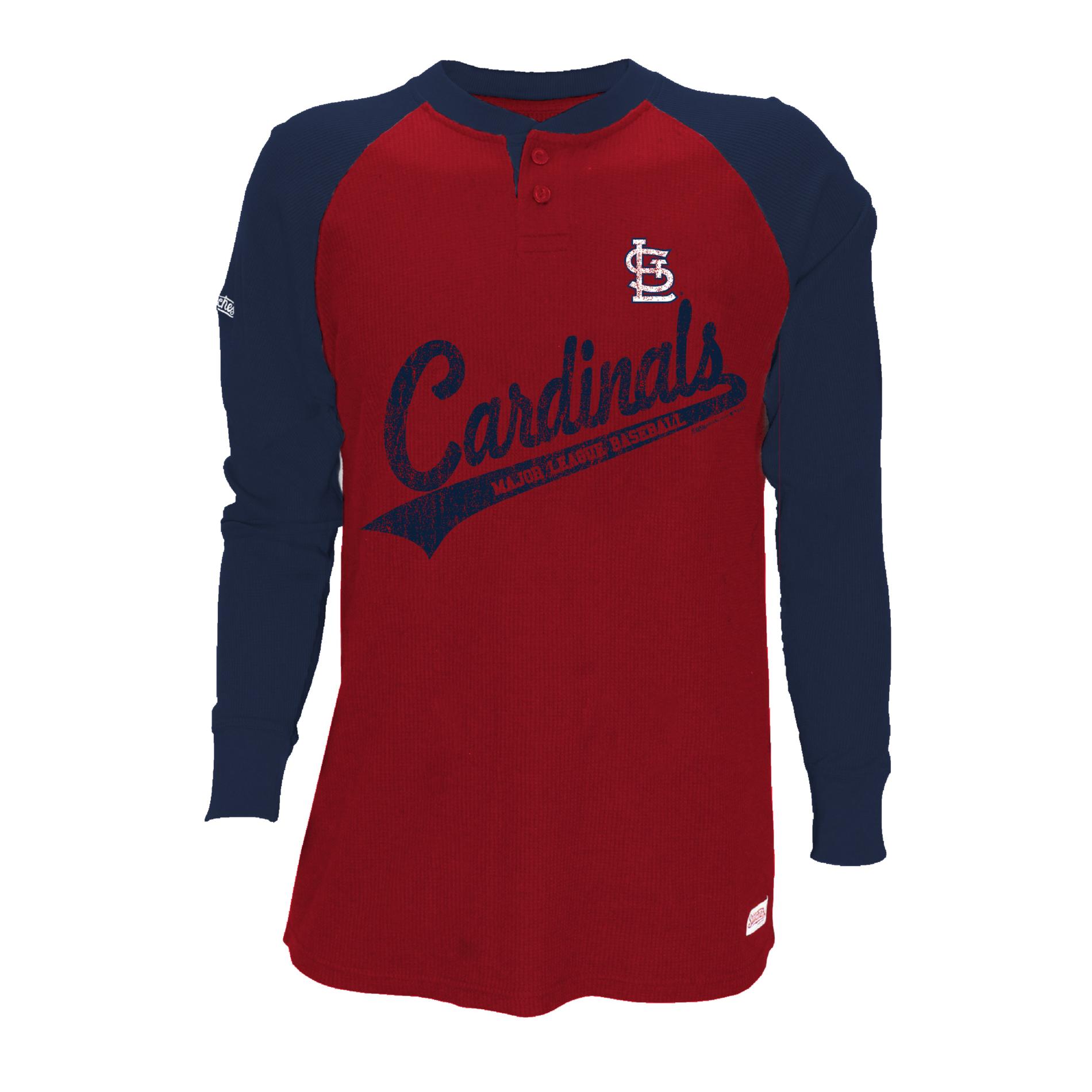 MLB Men&#39;s Henley Baseball Shirt - St. Louis Cardinals