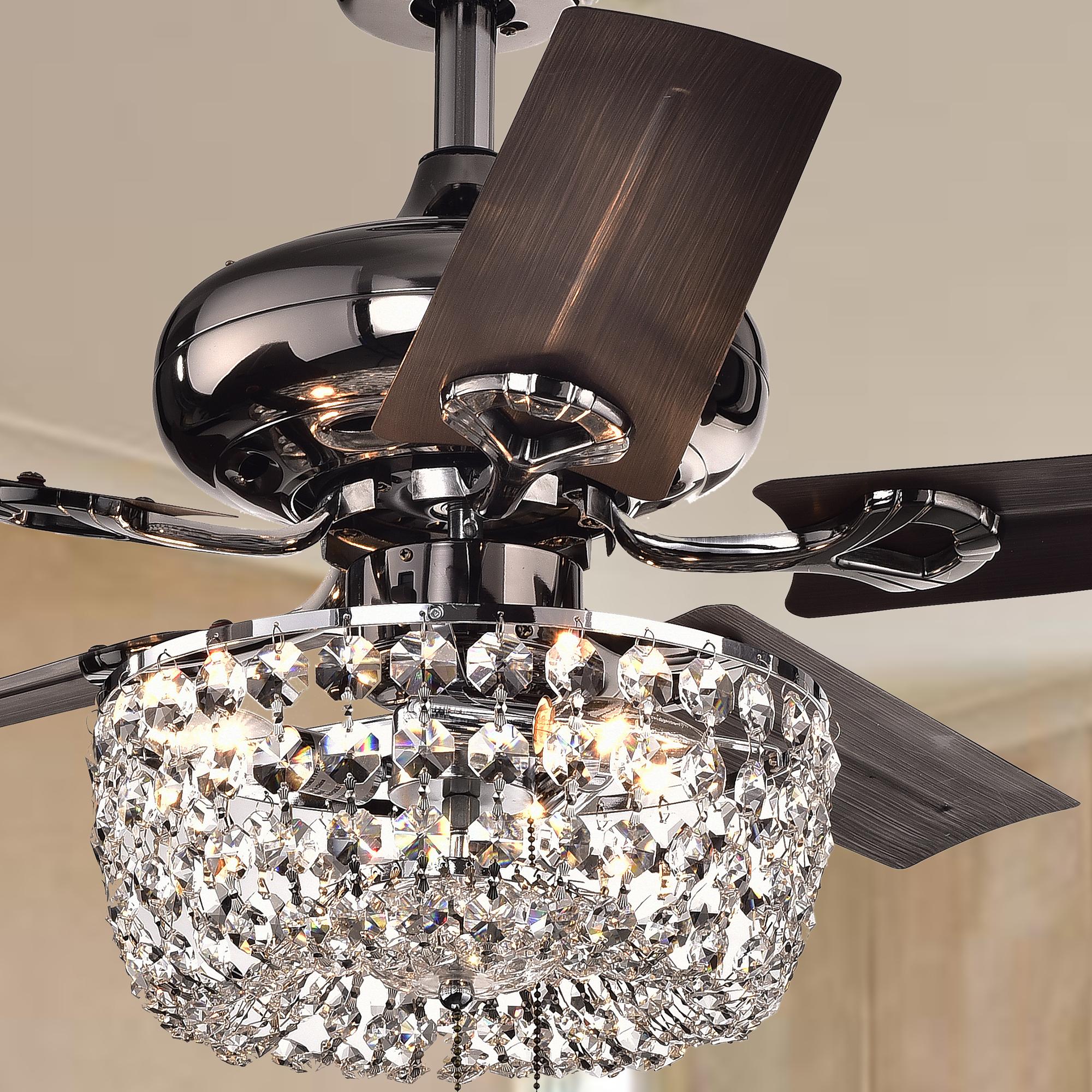 Crystal Chandelier Ceiling Fan Light Kits