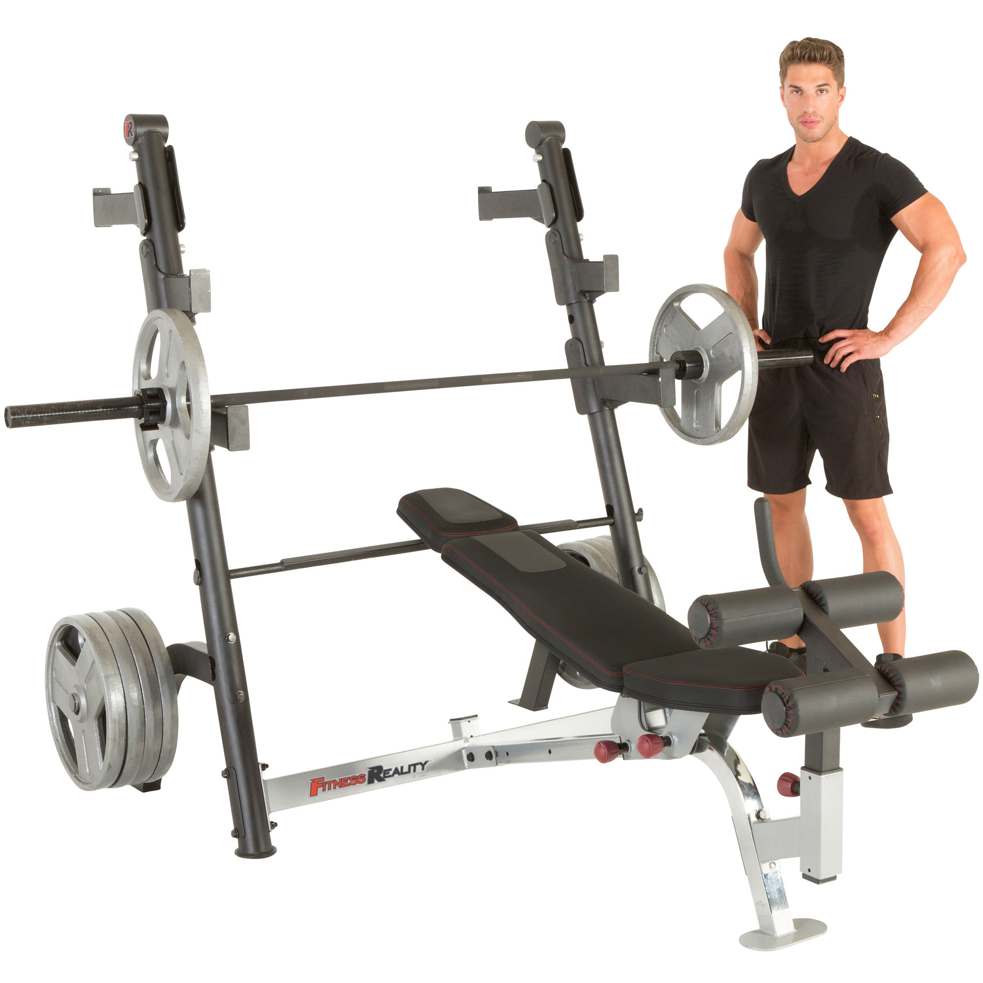 Fitness Reality XClass Olympic Weight Bench with Detachable Leg Hold