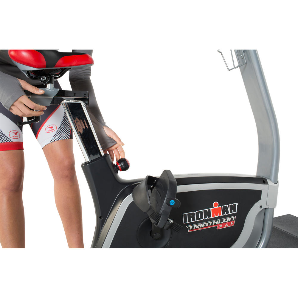 Ironman Triathlon X-Class 310 Upright Bike,Bluetooth,IRONSTRONG Apps, Air Soft Seat,Heart Rate Control & BONUS Equipment Mat