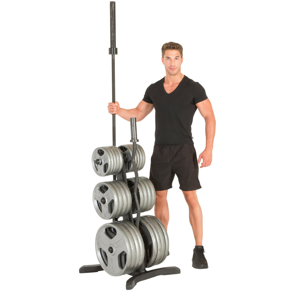 Fitness Reality X-Class Olympic Weight Tree/ Plate Rack, Bar Holders, Chrome Storage Posts, 1000 lb Capacity with Limited Lifetime Warranty