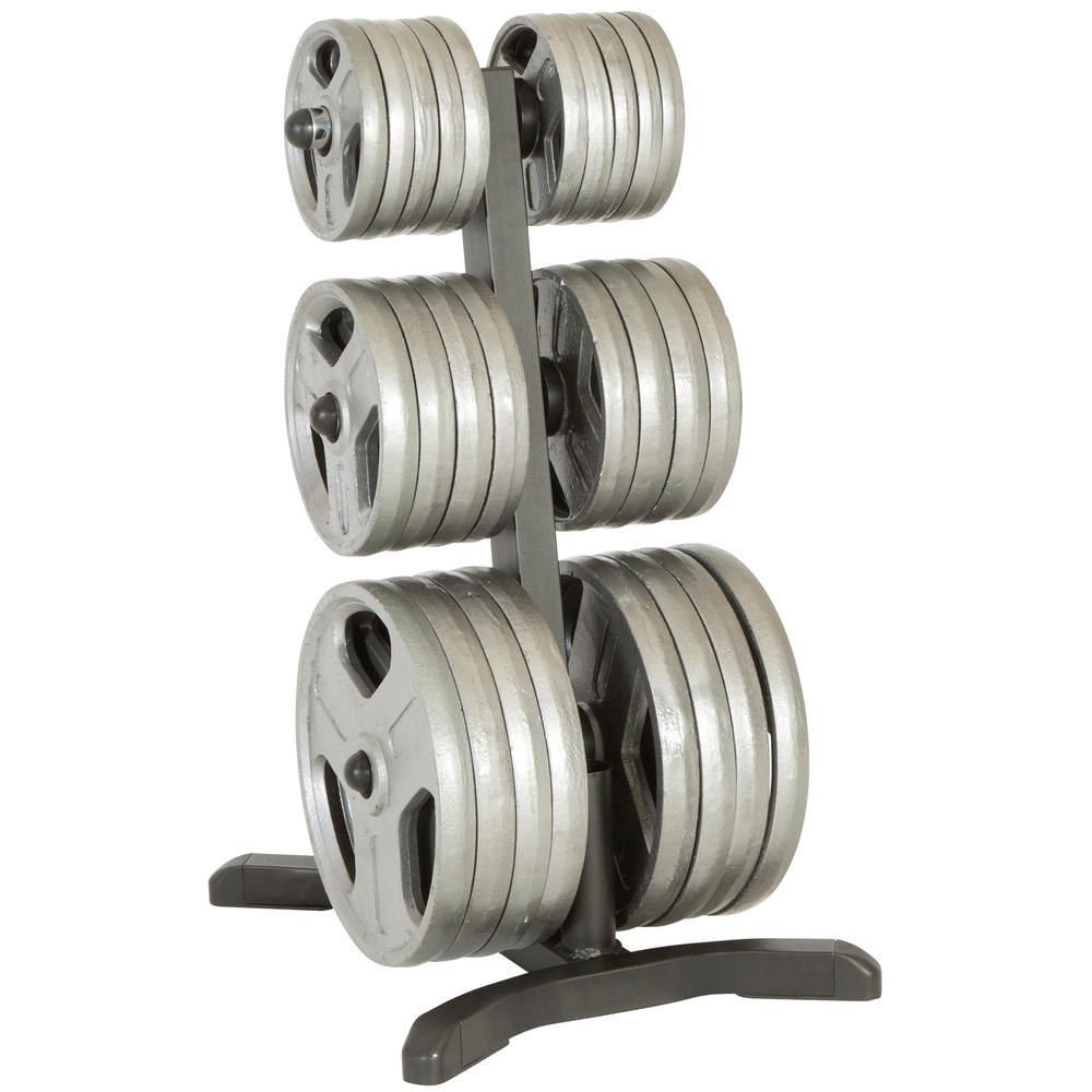 Fitness Reality XClass Olympic Weight Tree/ Plate Rack, Bar Holders