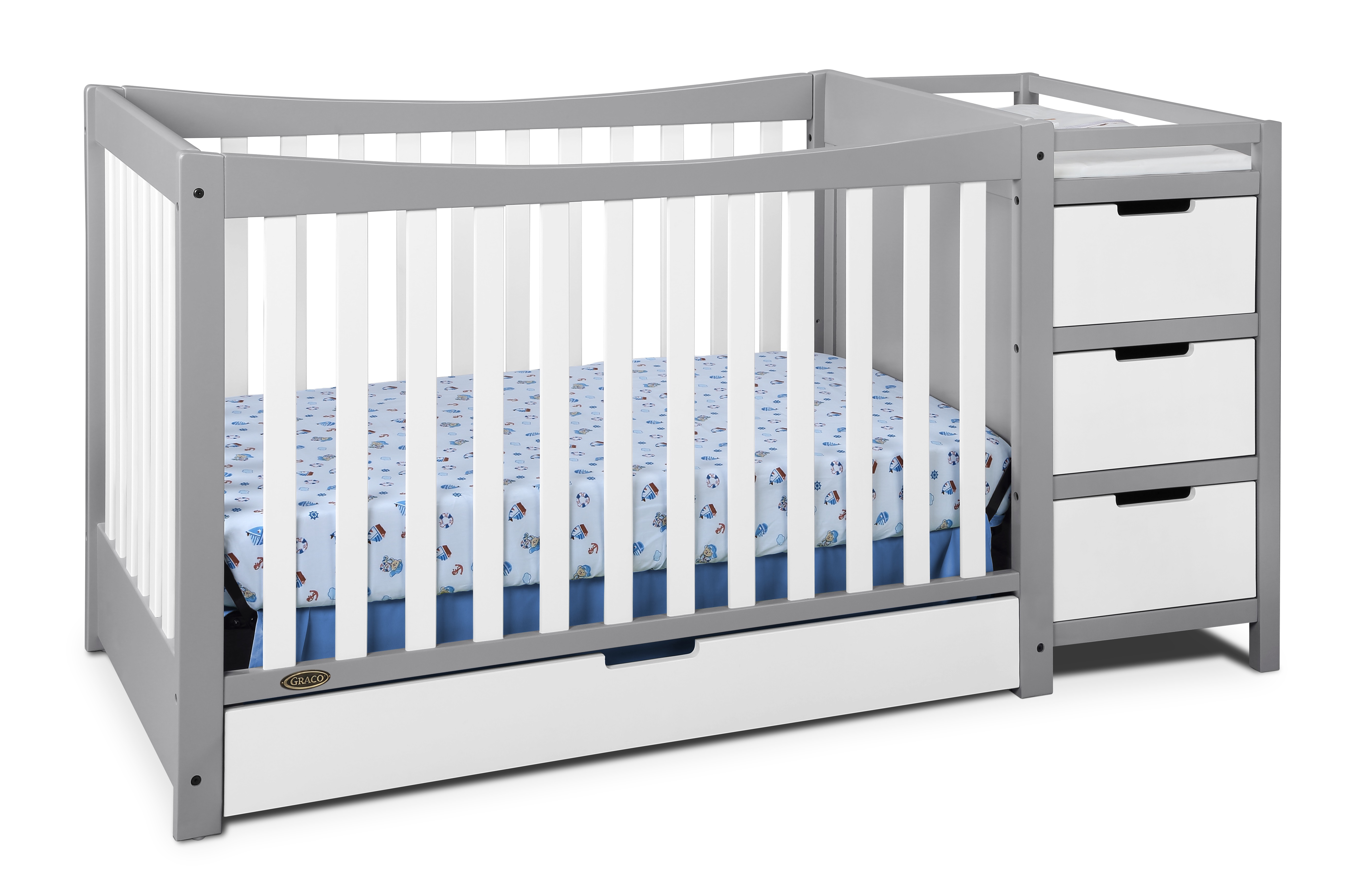 Graco Remi 4 In 1 Convertible Crib And Changer Pebble