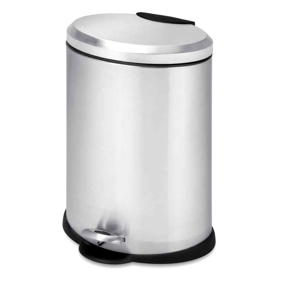 Honey Can Do TRS-01447 12L step trash can stainless steel oval, stainless steel