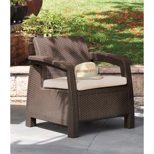 Keter Corfu Armchair All Weather Outdoor Patio Furniture with ...