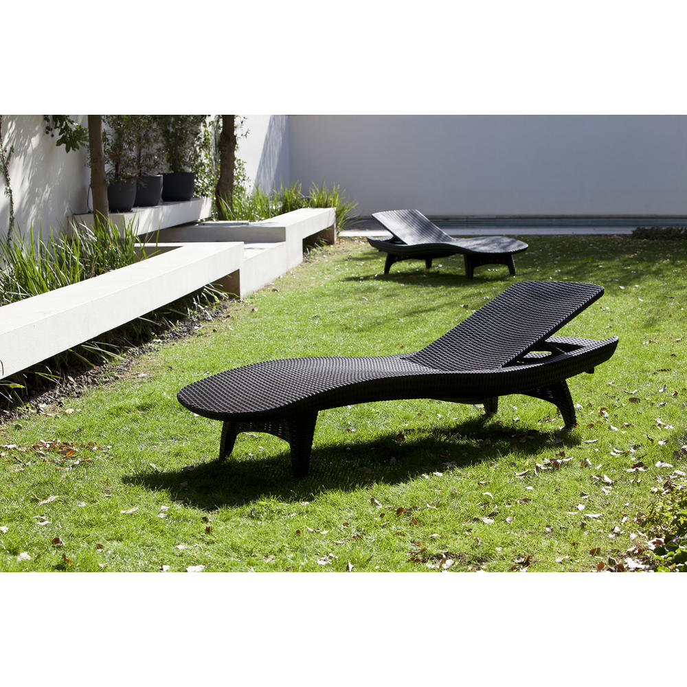 Keter 2-Pack All-weather Adjustable Outdoor Patio Chaise Lounge Furniture, Grey