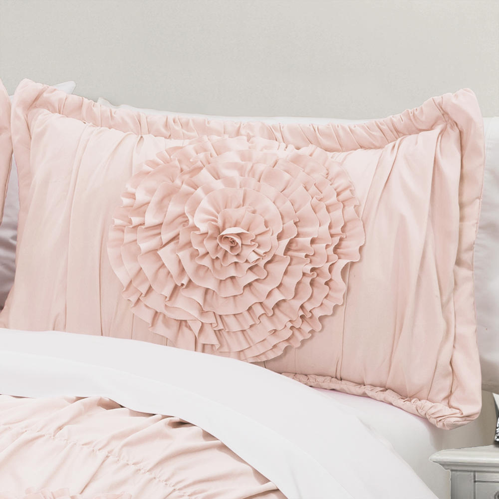 Lush Decor Serena Comforter Pink Blush 3Pc Set King