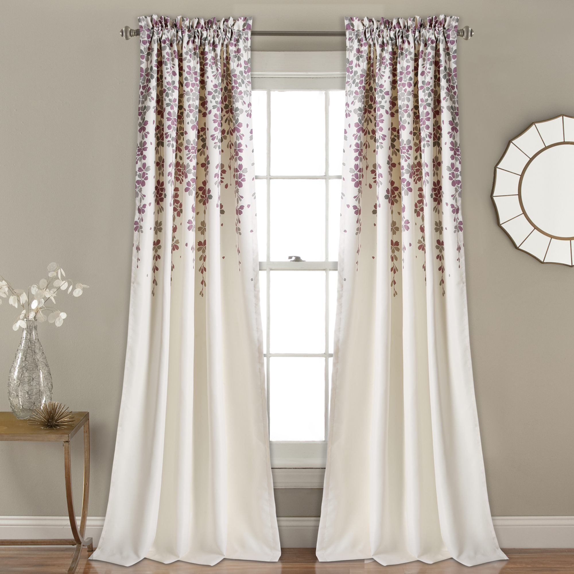 Lush Decor Weeping Flower Room Darkening Window Curtain