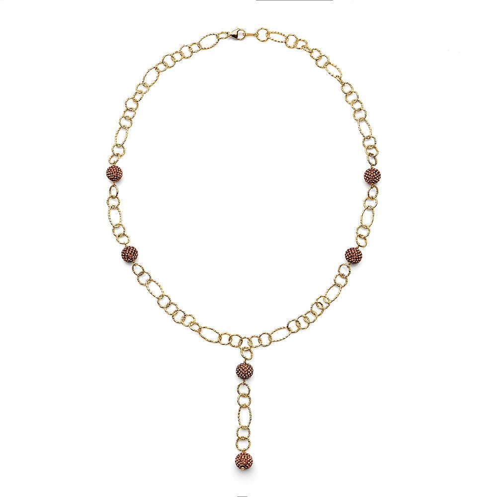 Shades Of Elegance Swarovski Crystal 18K Yellow Gold Over Bronze Y-Necklace