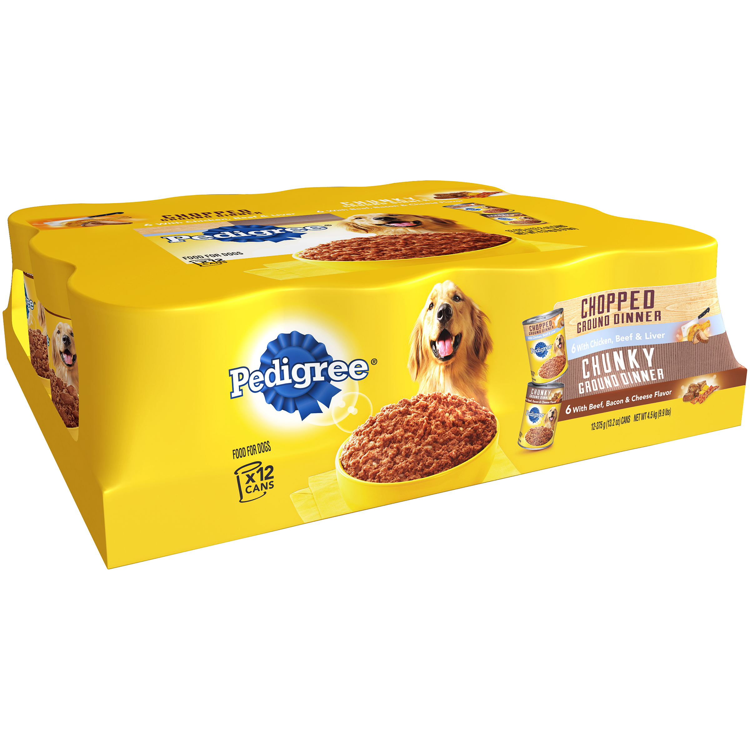 Pedigree Food For Dogs, Meaty Ground Dinner, 12 13.2 oz (375 g) cans