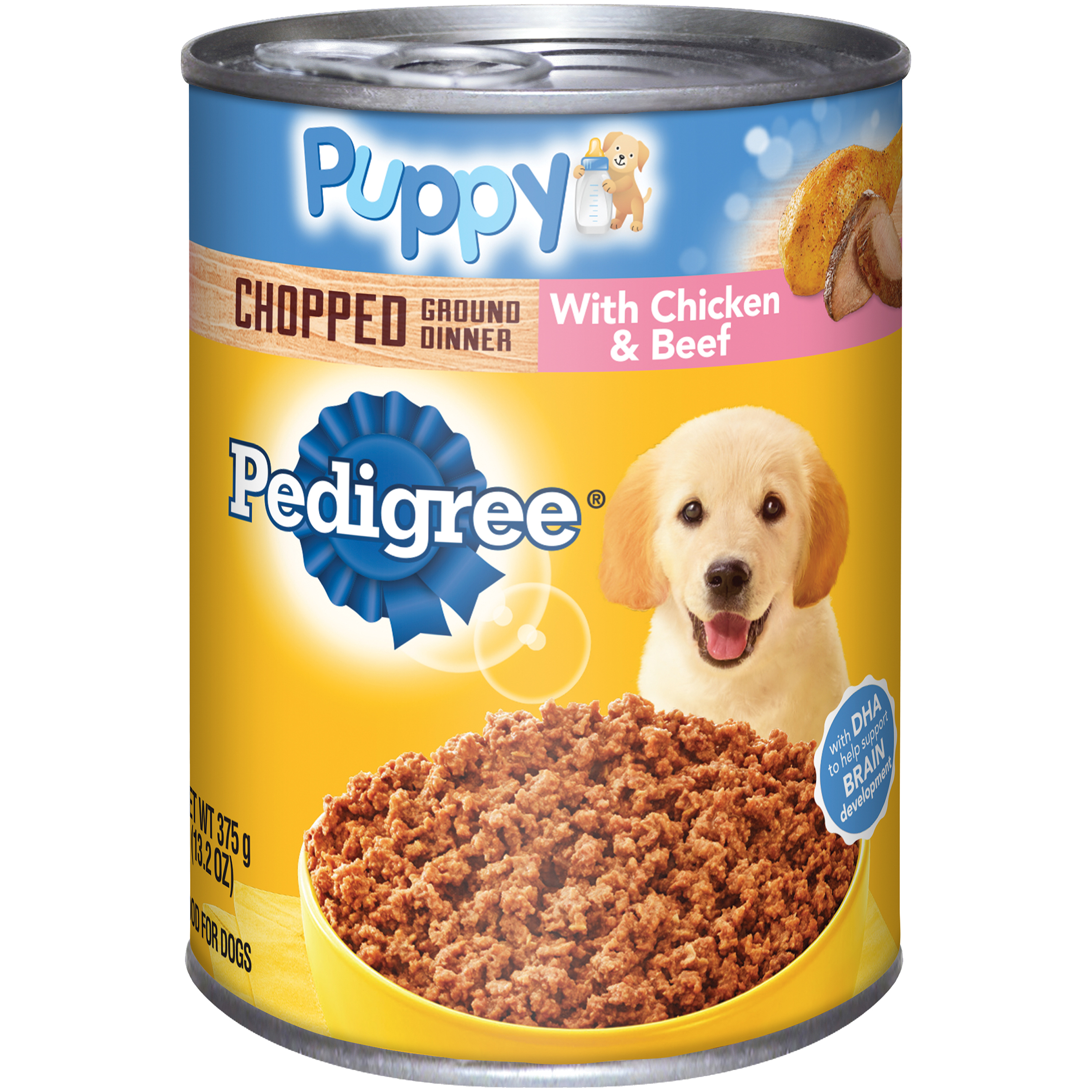 Pedigree Puppy Food for Puppies, Traditional Ground Dinner, Chicken & Beef Dinner, 13.2 oz (375 g)