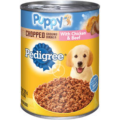 pedigree traditional ground dinner chicken and beef canned puppy food, 13.2 ounce (pack of 12)