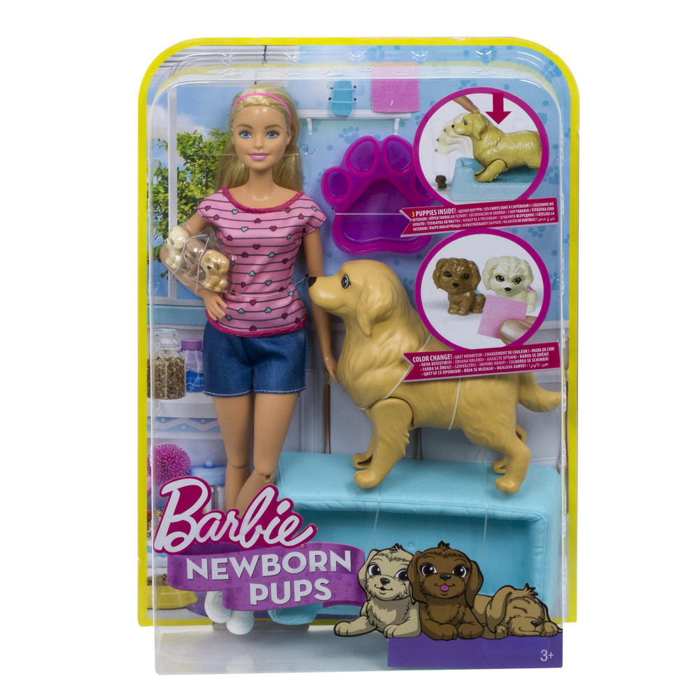 Barbie Newborn Pups Doll & Pets Set