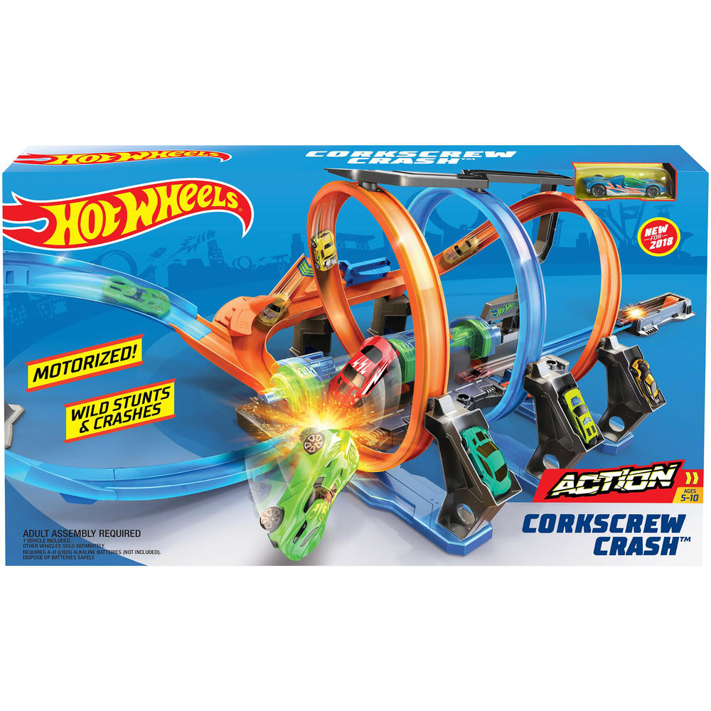 Hot Wheels Corkscrew Crash Track Play Set