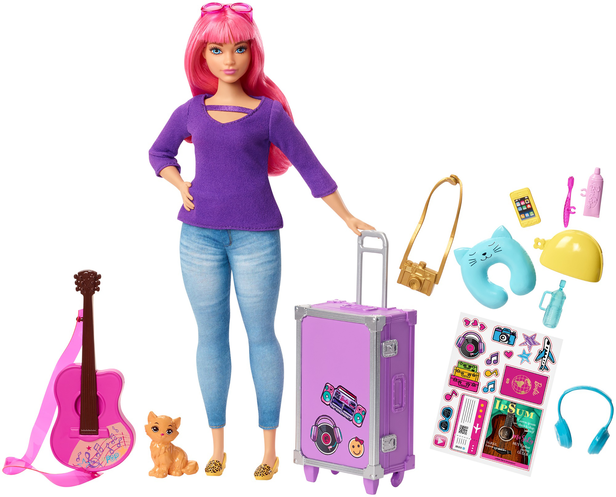 Barbie Daisy Travel Doll & Kitten Playset
