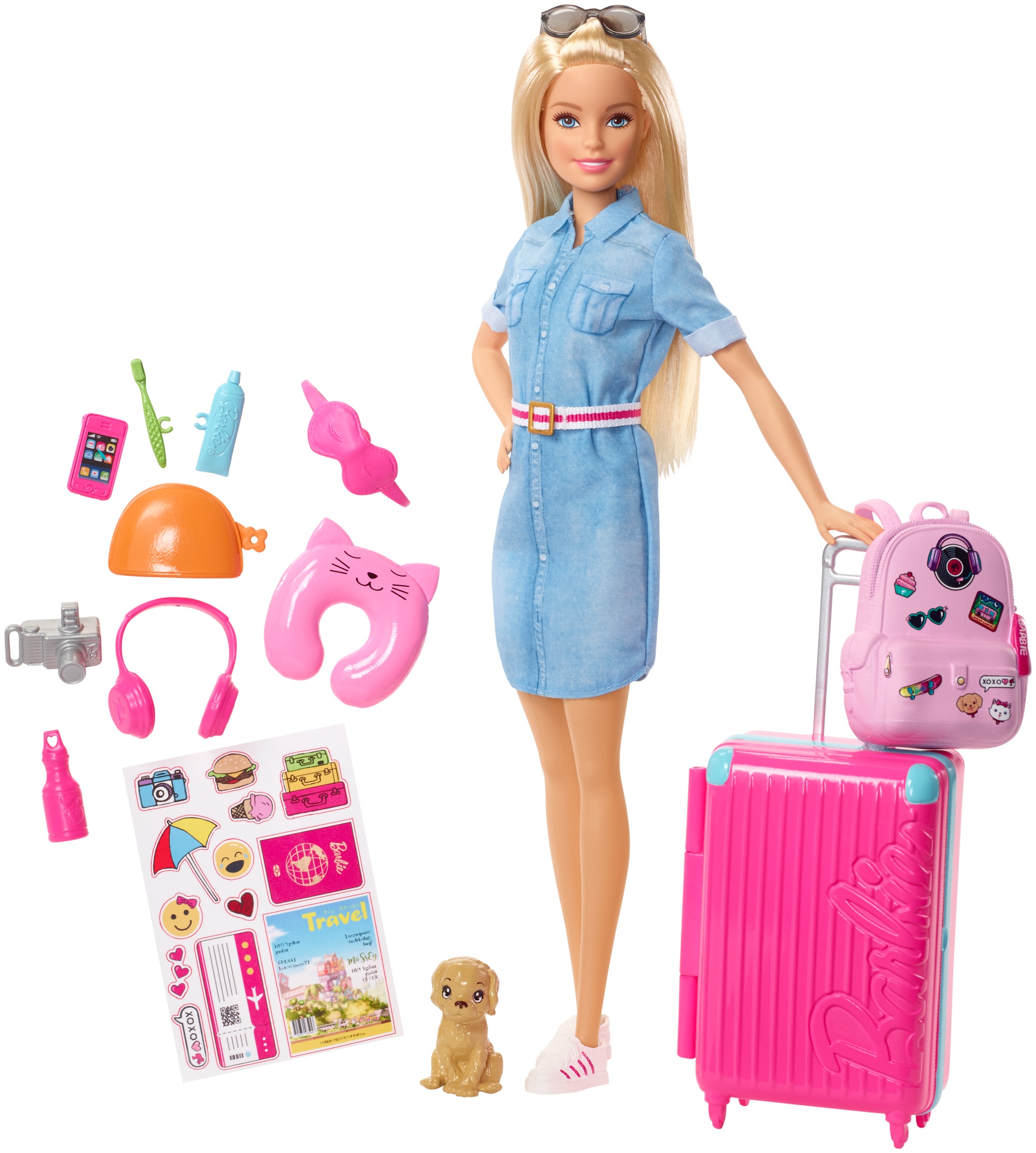 Barbie Travel Doll & Puppy Playset