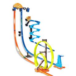 Mattel hot wheels track builder track set vertical launch kit, 50-in tall, 36 component parts & 1:64 scale toy car ( exclusive)