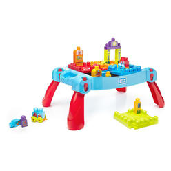 Mega Bloks First Builders Build N Learn Table With Big Building Blocks, Building Toys For Toddlers (30 Pieces)