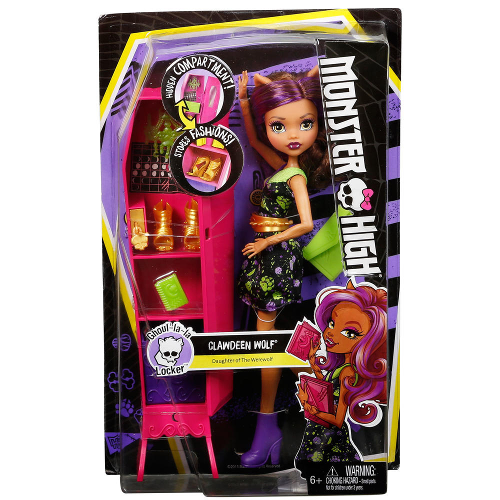 Monster High Clawdeen Wolf Doll Ghoul-La-La Locker Vehicle with Shoes