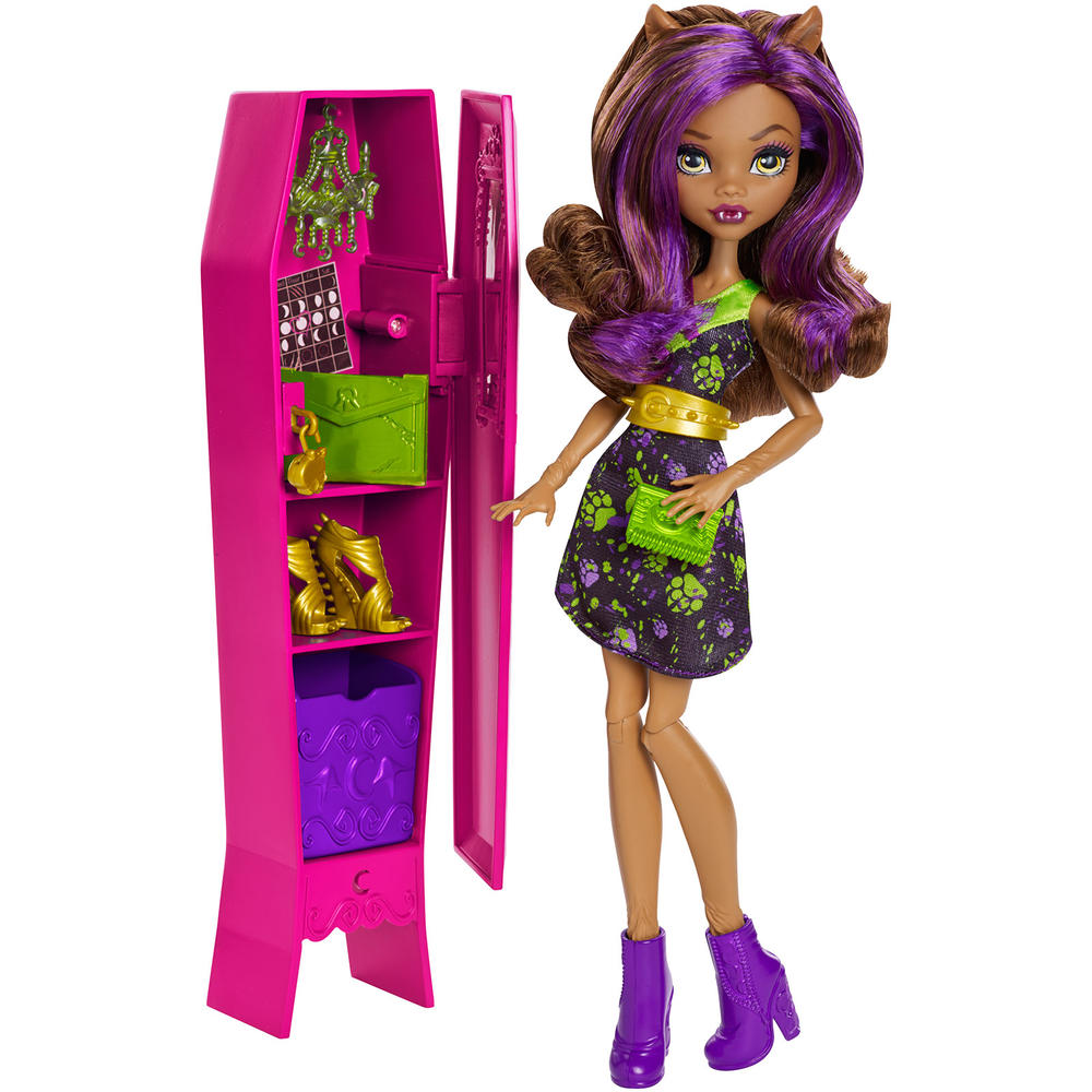 Monster High Clawdeen Wolf Doll Ghoul-La-La Locker Vehicle with Shoes