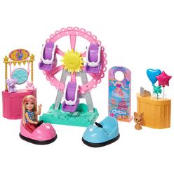 Barbie Club Chelsea Doll and Carnival Playset, 6-inch Blonde Wearing Fashion and Accessories, with Ferris Wheel, Bumper Cars,