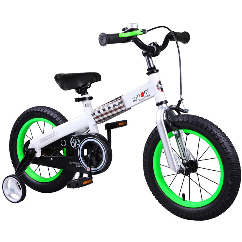 Royalbaby Buttons Kids&#8217; bicycle with training wheels. 12 Inch bike for boys or girls