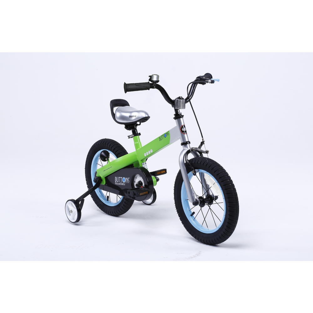 Royalbaby Matte Buttons Kid's Bike with training wheels, 12 inch bike for boys or girls