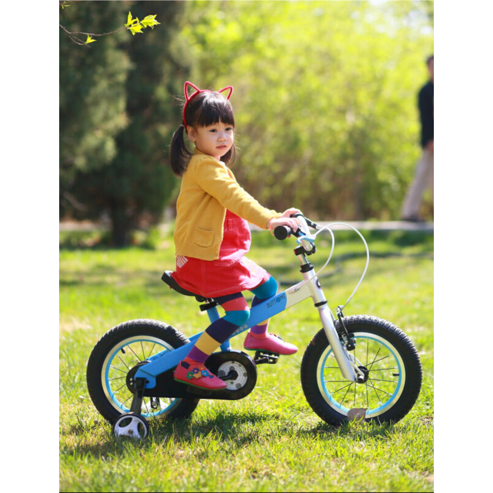Royalbaby Matte Buttons Kid's Bike with training wheels, 12 inch bike for boys or girls