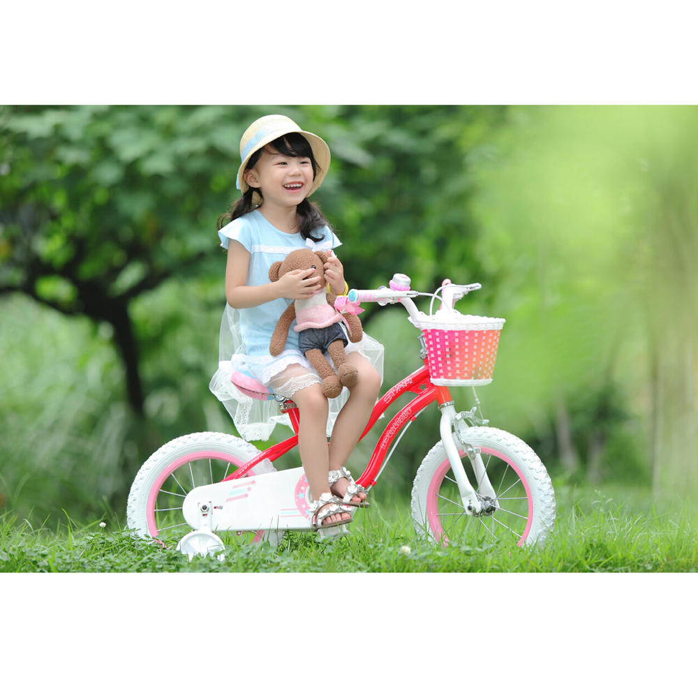 Royalbaby Stargirl Girl's Bike with Training Wheels and Basket, Perfect Gift for Kids. 12 Inch, 14 Inch, 16 Inch, Blue / Pink